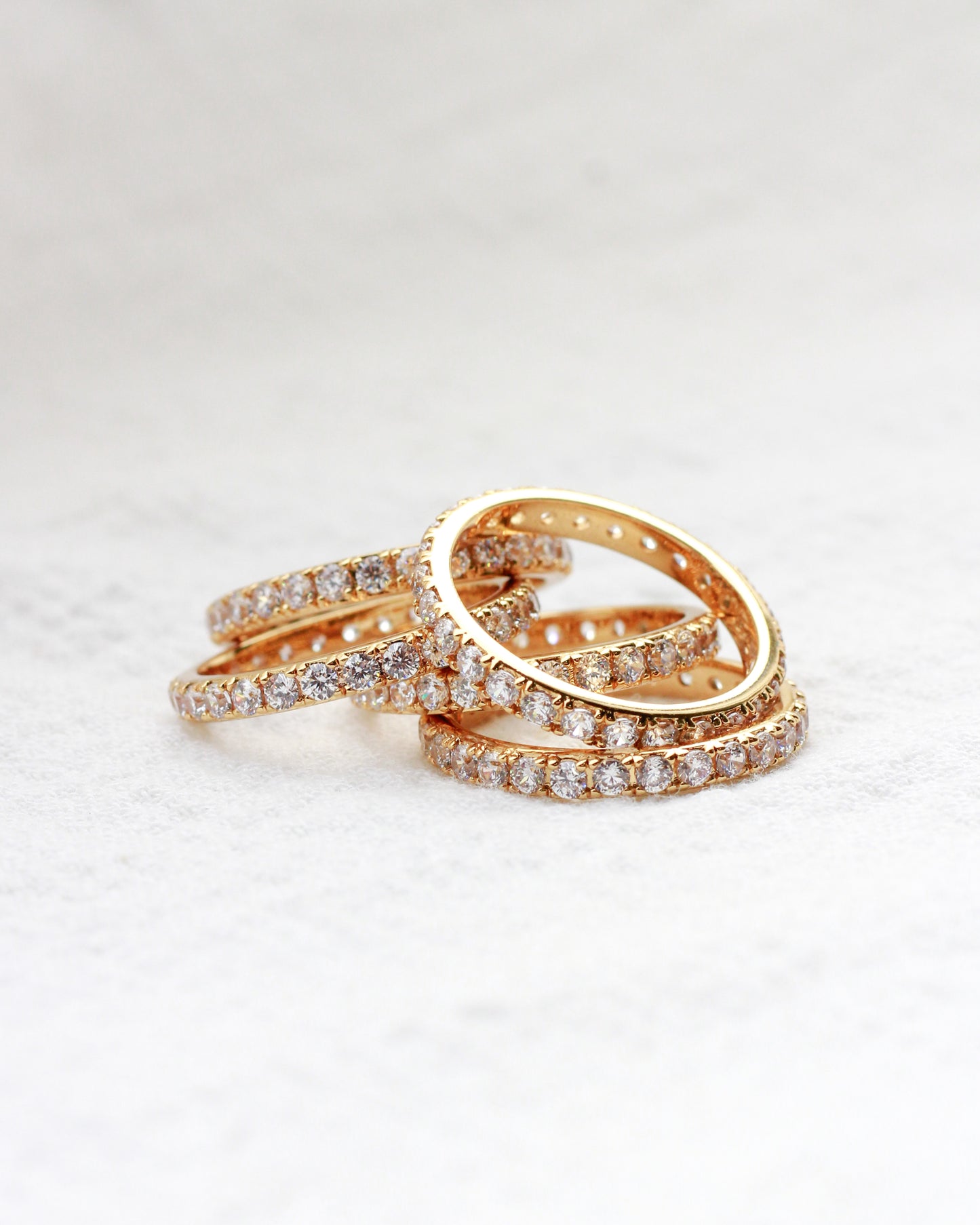 Cubic Zirconia Stacking Band Ring, R53