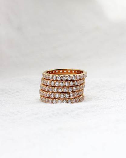 Cubic Zirconia Stacking Band Ring, R53