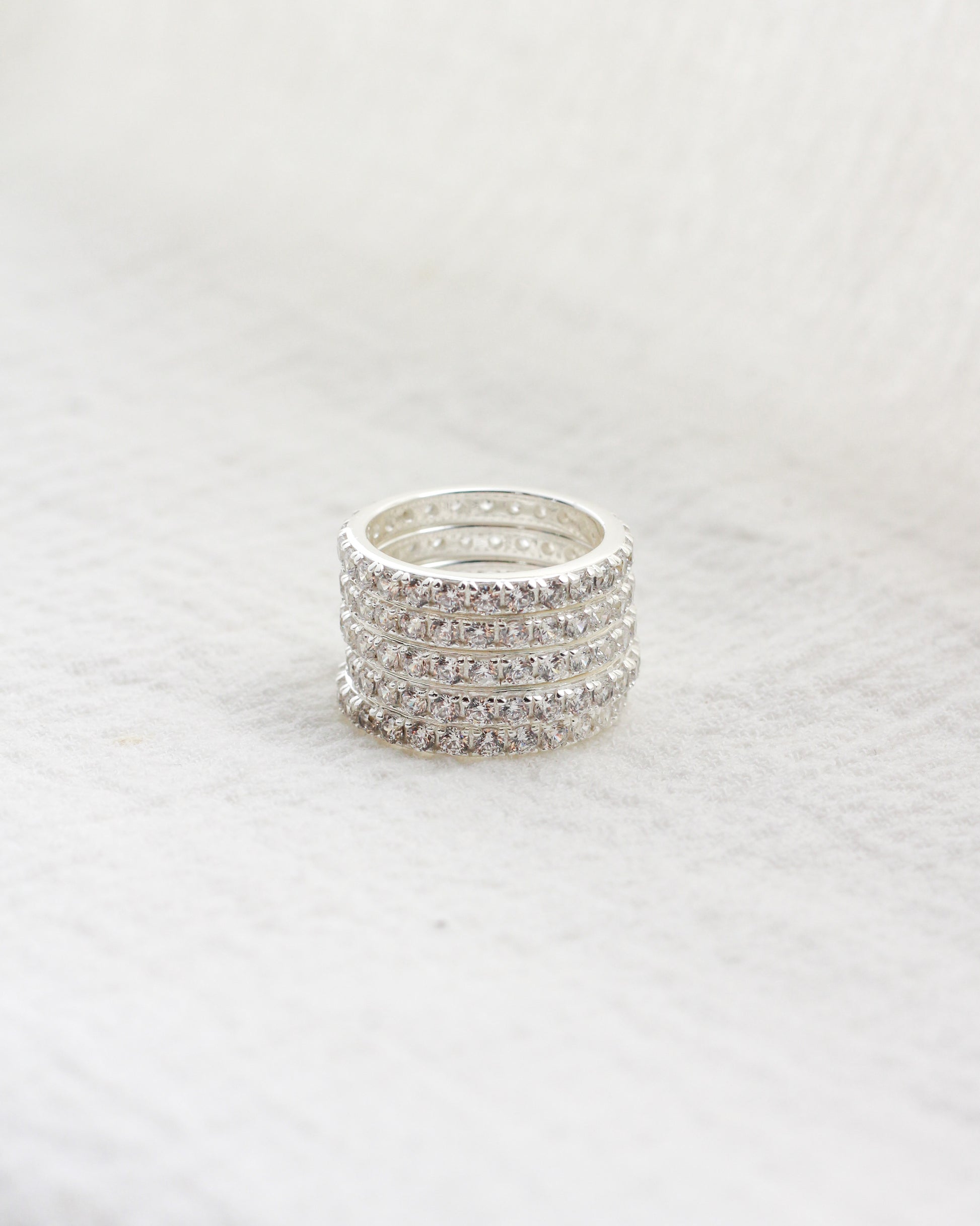 Cubic Zirconia Stacking Band Ring, R53
