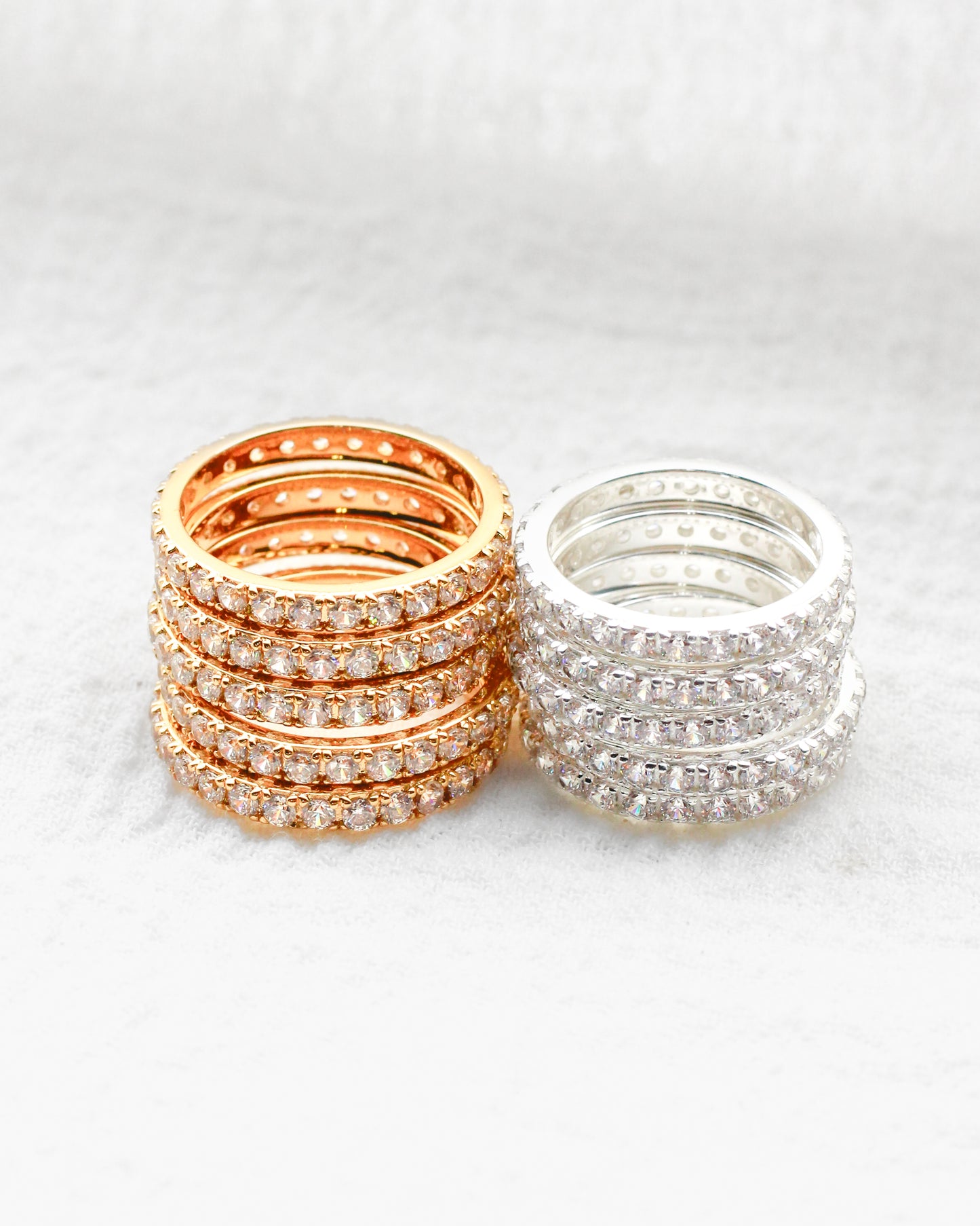 Cubic Zirconia Stacking Band Ring, R53