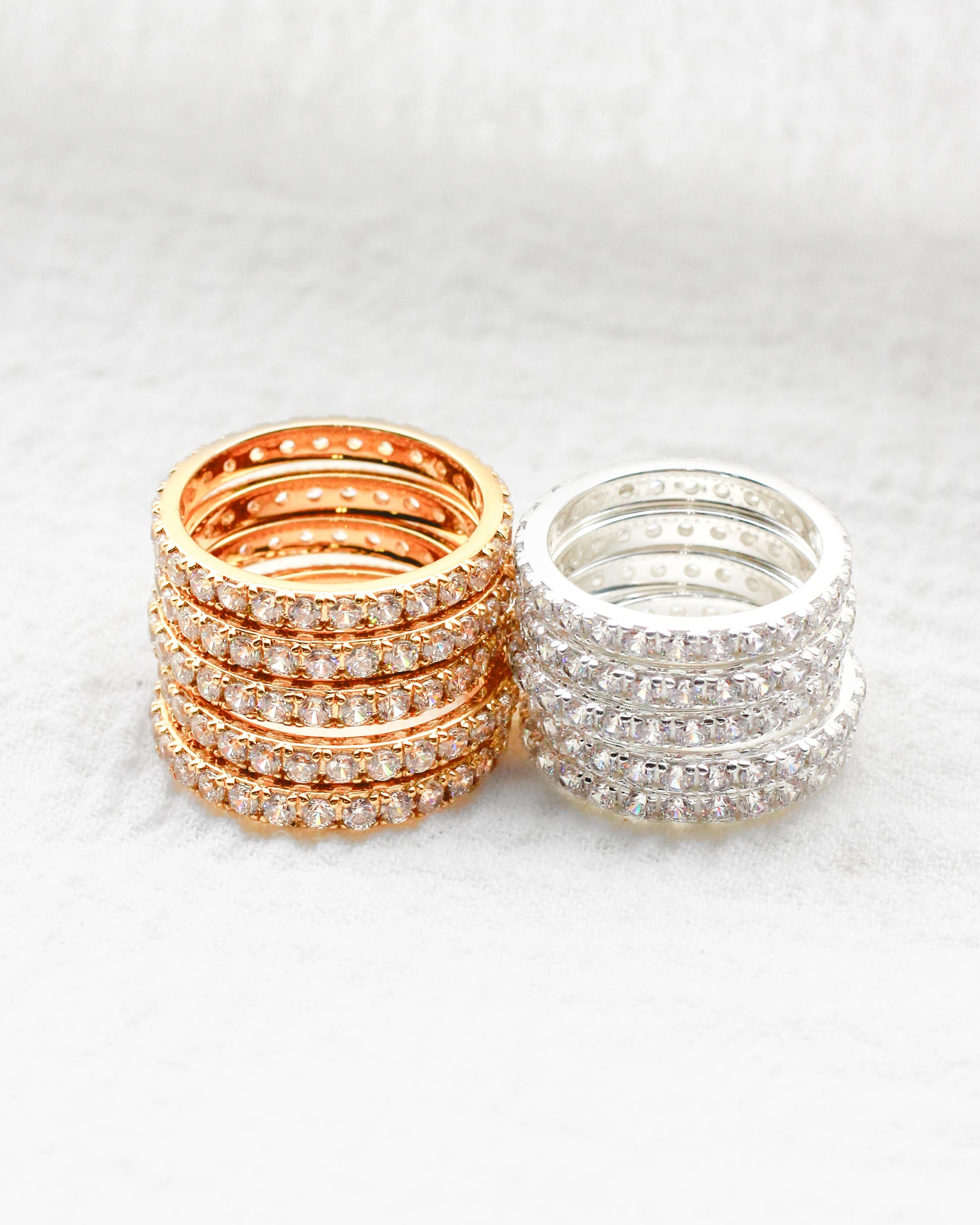 Cubic Zirconia Stacking Band Ring, R53