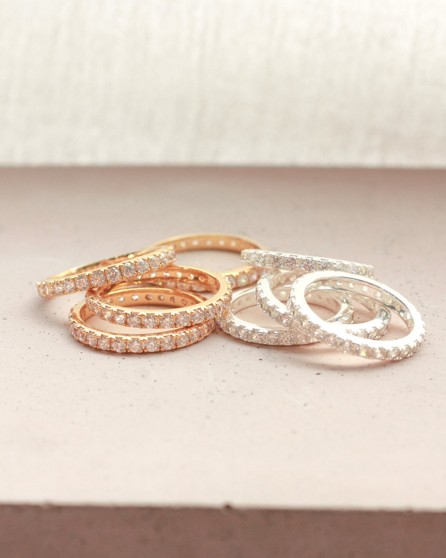 Cubic Zirconia Stacking Band Ring, R53