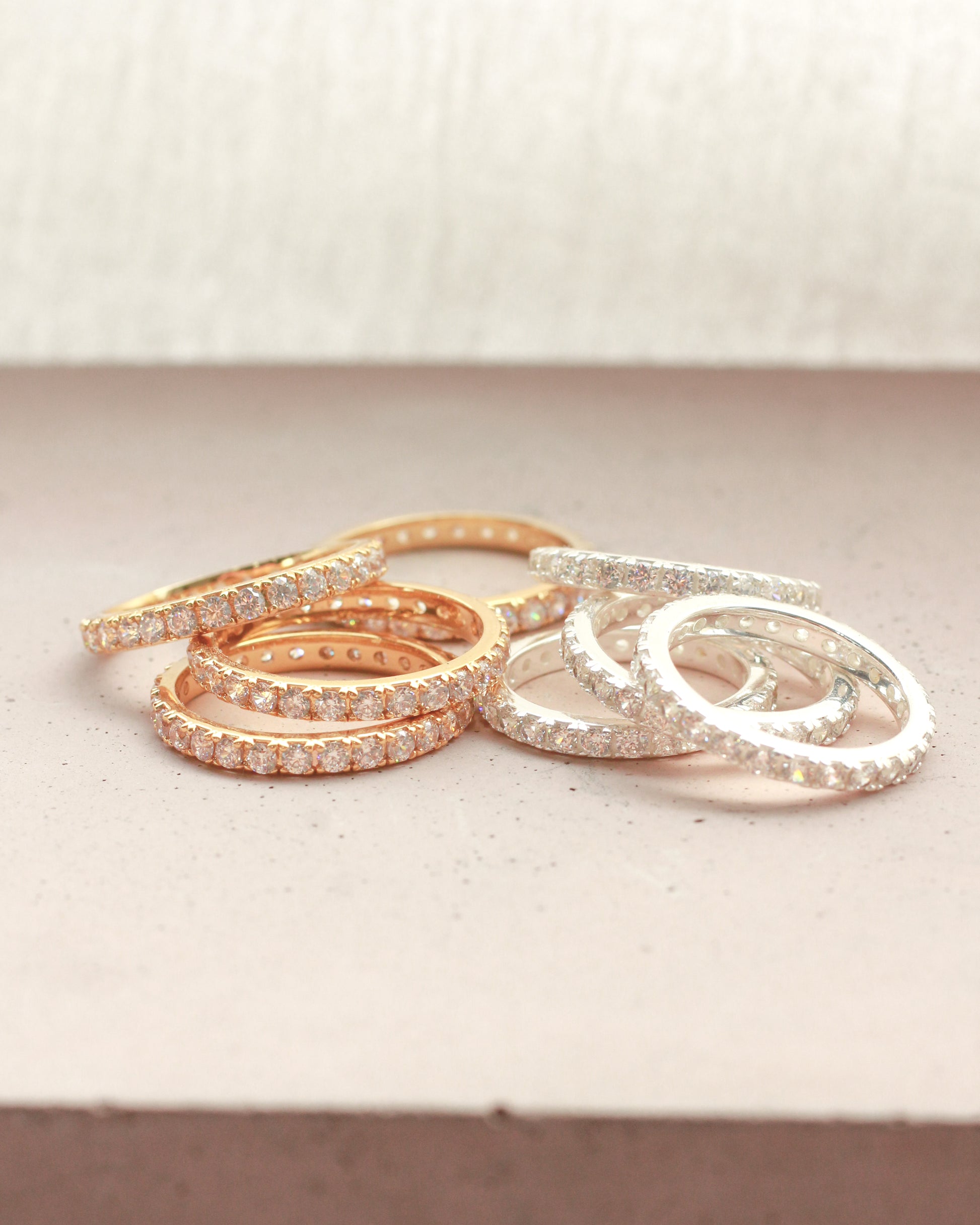 Cubic Zirconia Stacking Band Ring, R53
