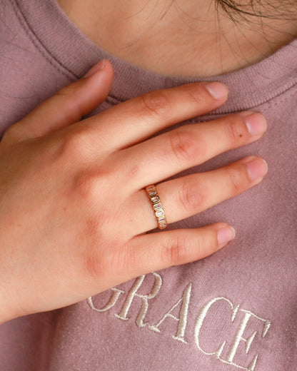 Emerald Cut Stacking Ring, R51
