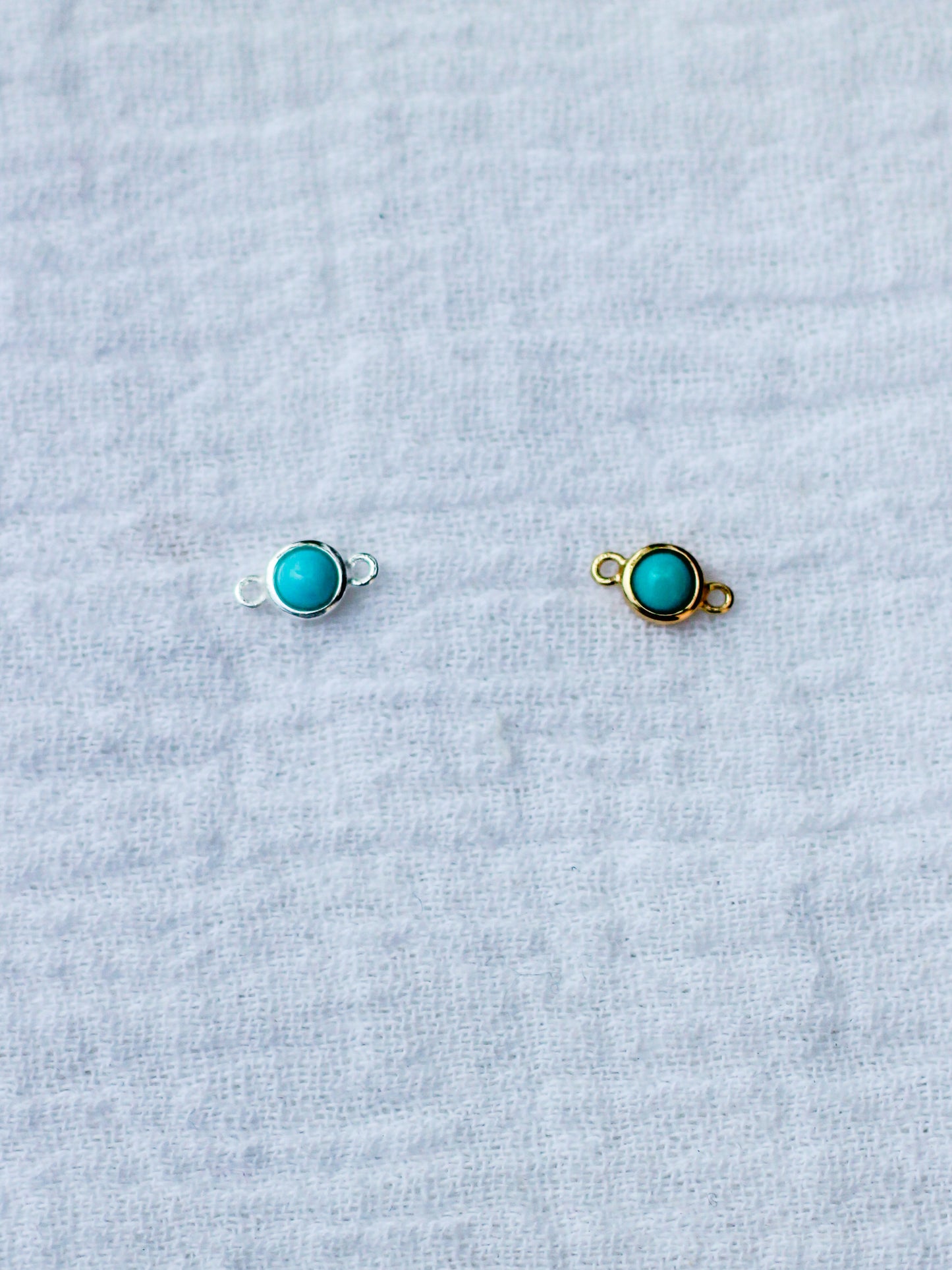 3mm Genuine Cabochon Turquoise Connector, CN175