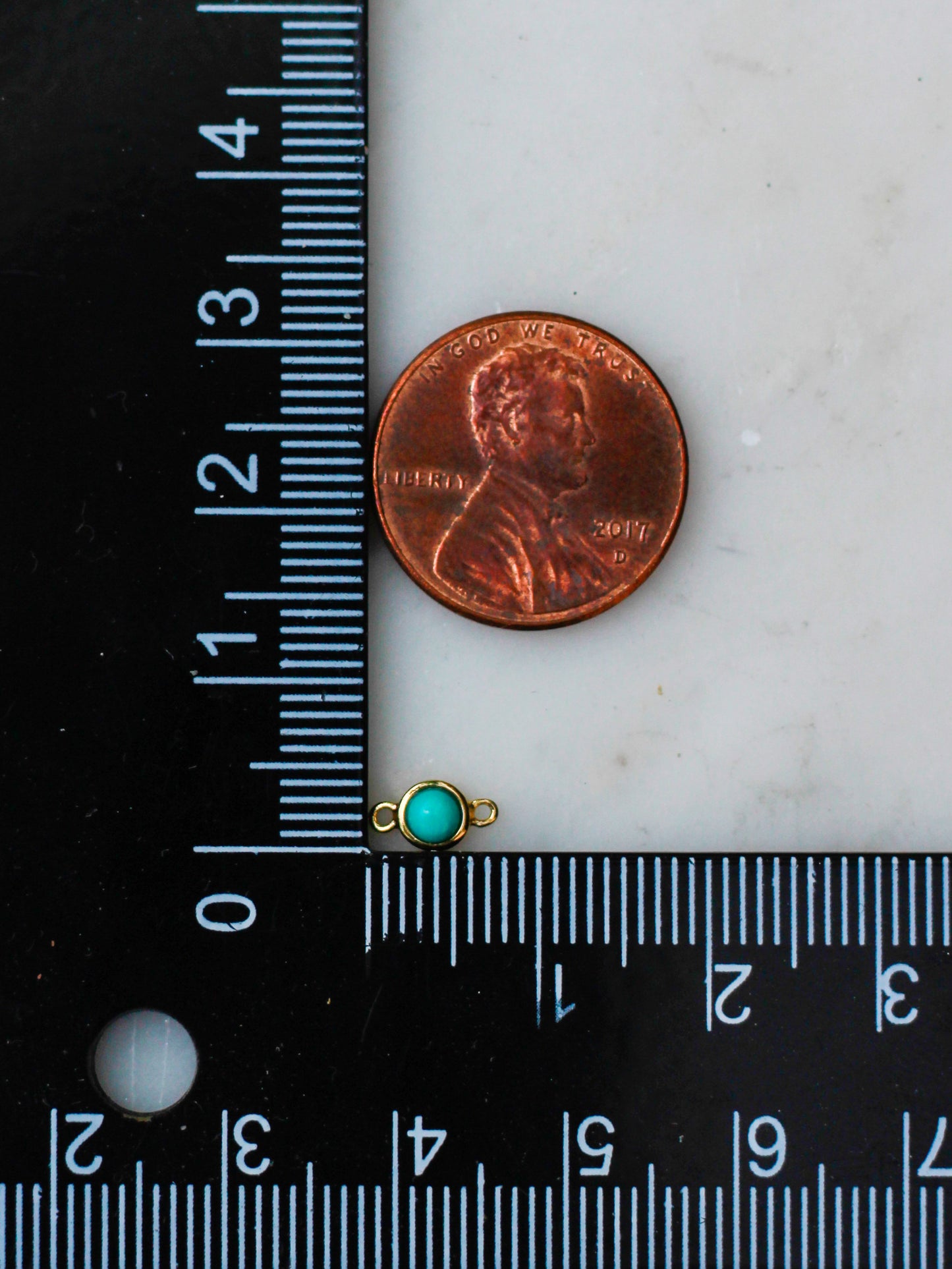 3mm Genuine Cabochon Turquoise Connector, CN175
