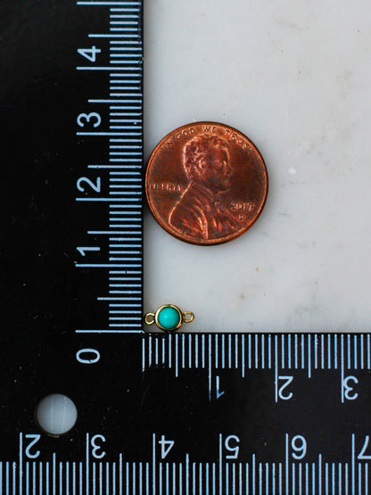 3mm Genuine Cabochon Turquoise Connector, CN175