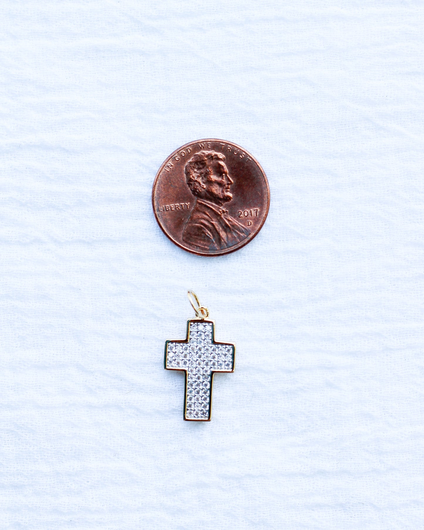 CZ Chunky Pave Cross Charm, CH123