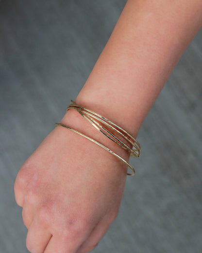 Hammered Bangle Cuff Bracelet, BR34