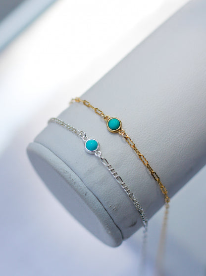 3mm Genuine Cabochon Turquoise Connector, CN175