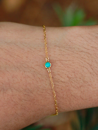 3mm Genuine Cabochon Turquoise Connector, CN175
