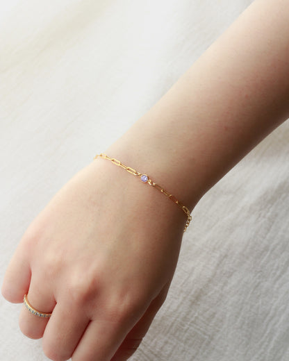4mm Light Purple Stone CZ Connector (June Alternative), CN466