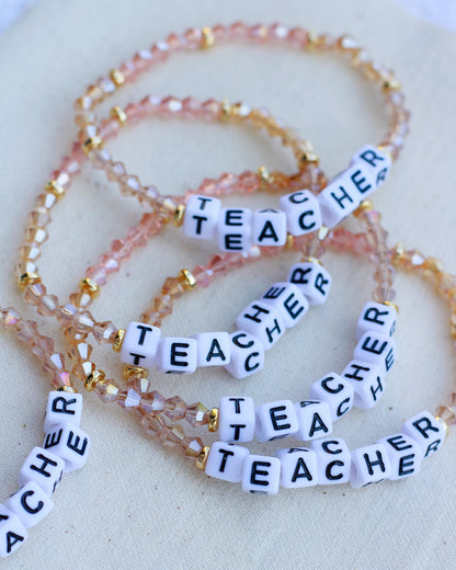 Teacher Stretch Bead Bracelet, BR28