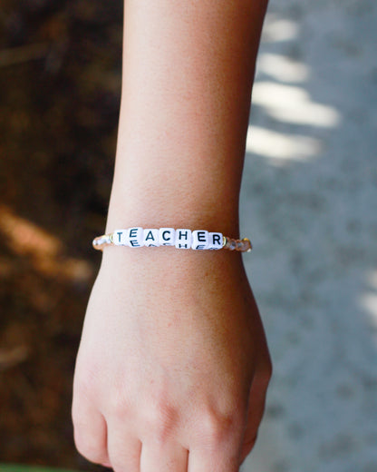 Teacher Stretch Bead Bracelet, BR28