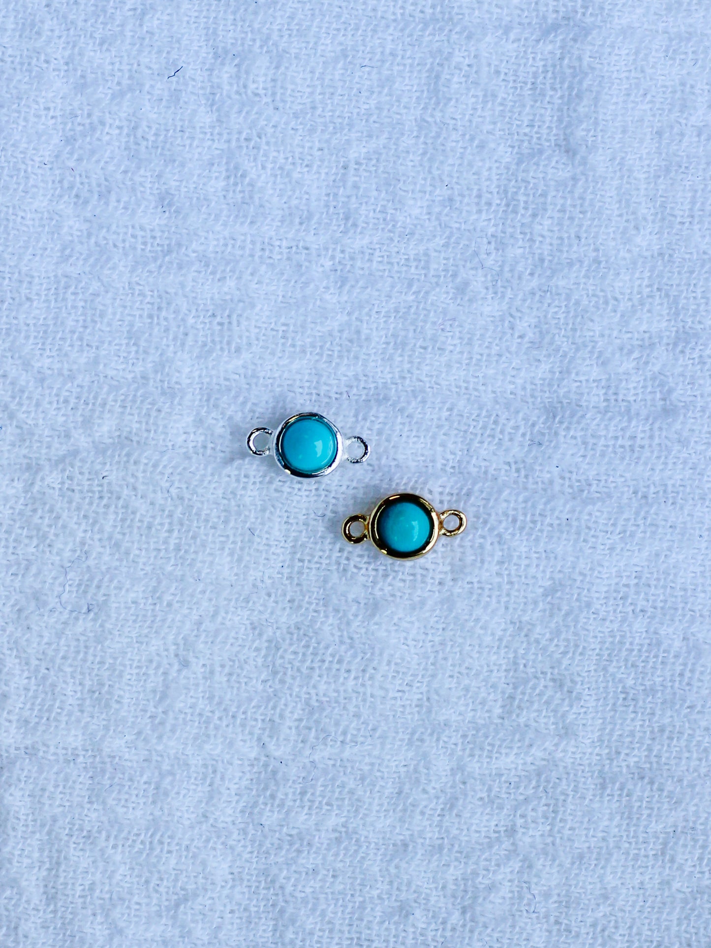 3mm Genuine Cabochon Turquoise Connector, CN175