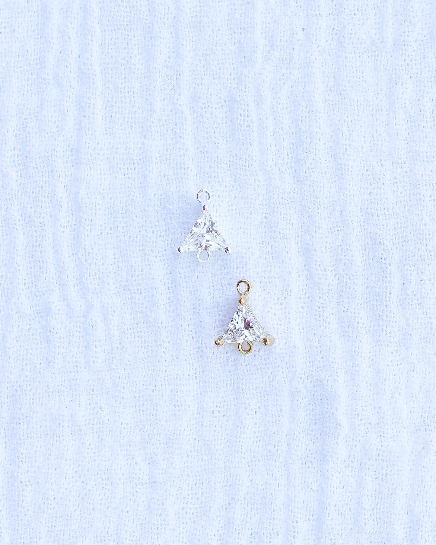 Trillion Cut CZ Connector Charm, CN178