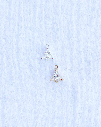 Trillion Cut CZ Connector Charm, CN178