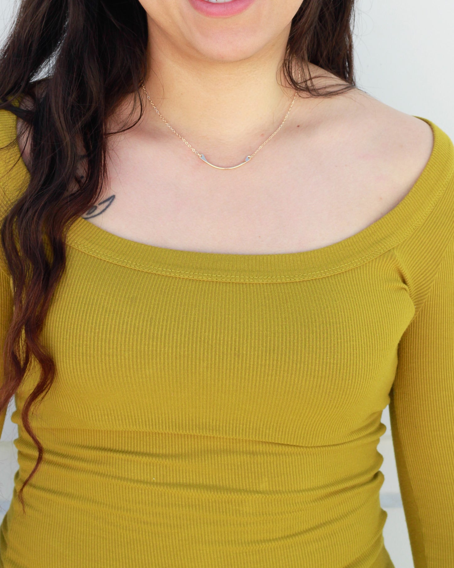 16" Hammered Arc Necklace, N92