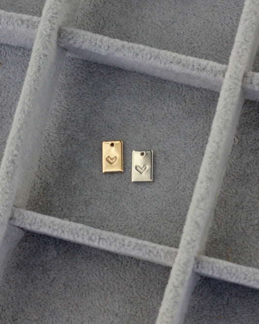 Heart Stamp Rectangle Charm, CH266