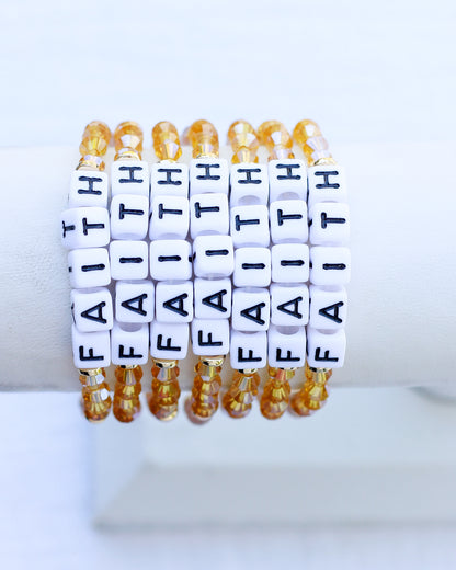 Faith Stretch Bead Bracelet, BR25