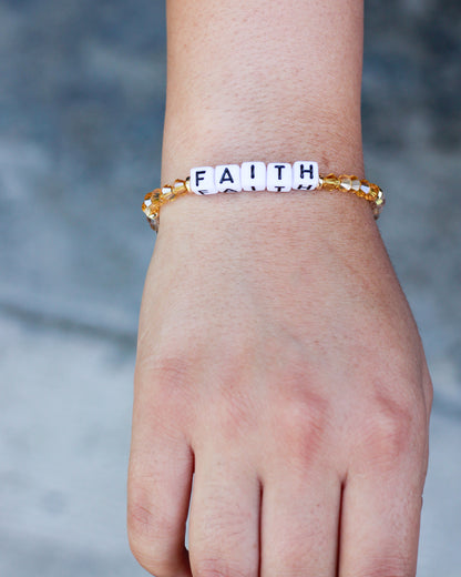 Faith Stretch Bead Bracelet, BR25
