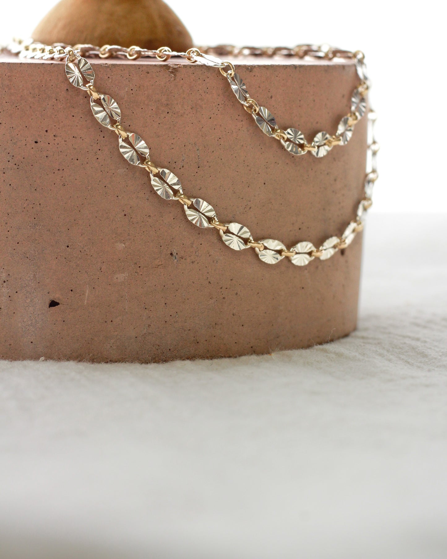 4.1mm mixed metal sunburst chain 1+1, M270