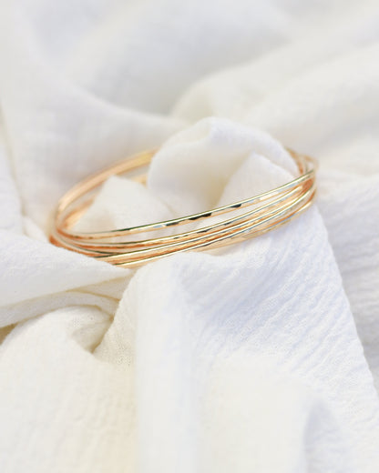 Hammered Bangle Cuff Bracelet, BR34