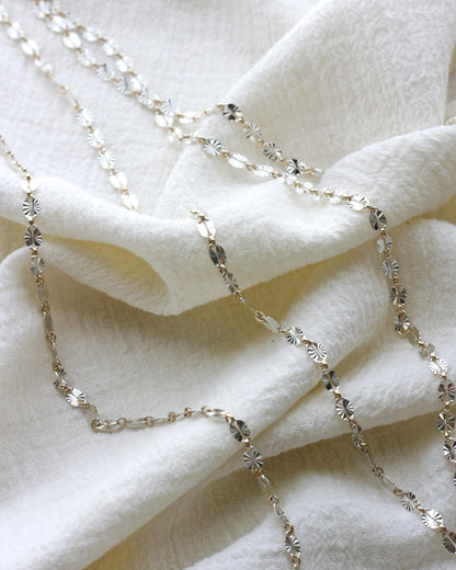 4.1mm mixed metal sunburst chain 1+1, M270