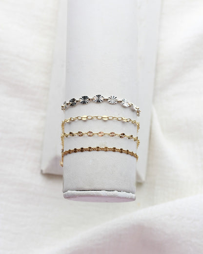 4.1mm mixed metal sunburst chain 1+1, M270