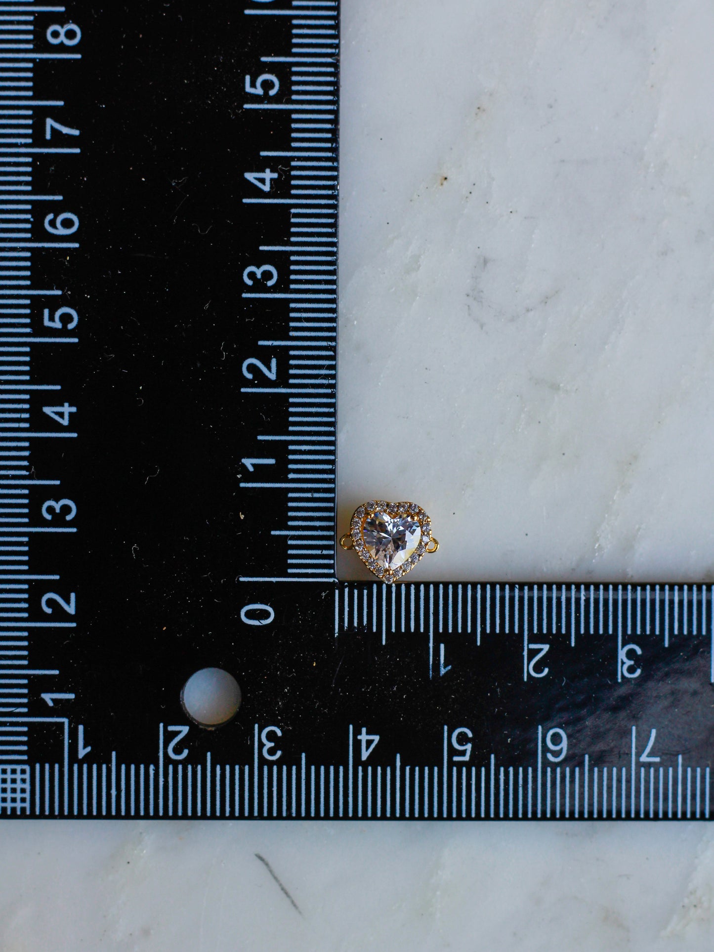 White CZ Heart Halo Connector, CN177