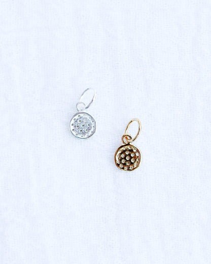 White CZ Pave Disc Charm, CH115