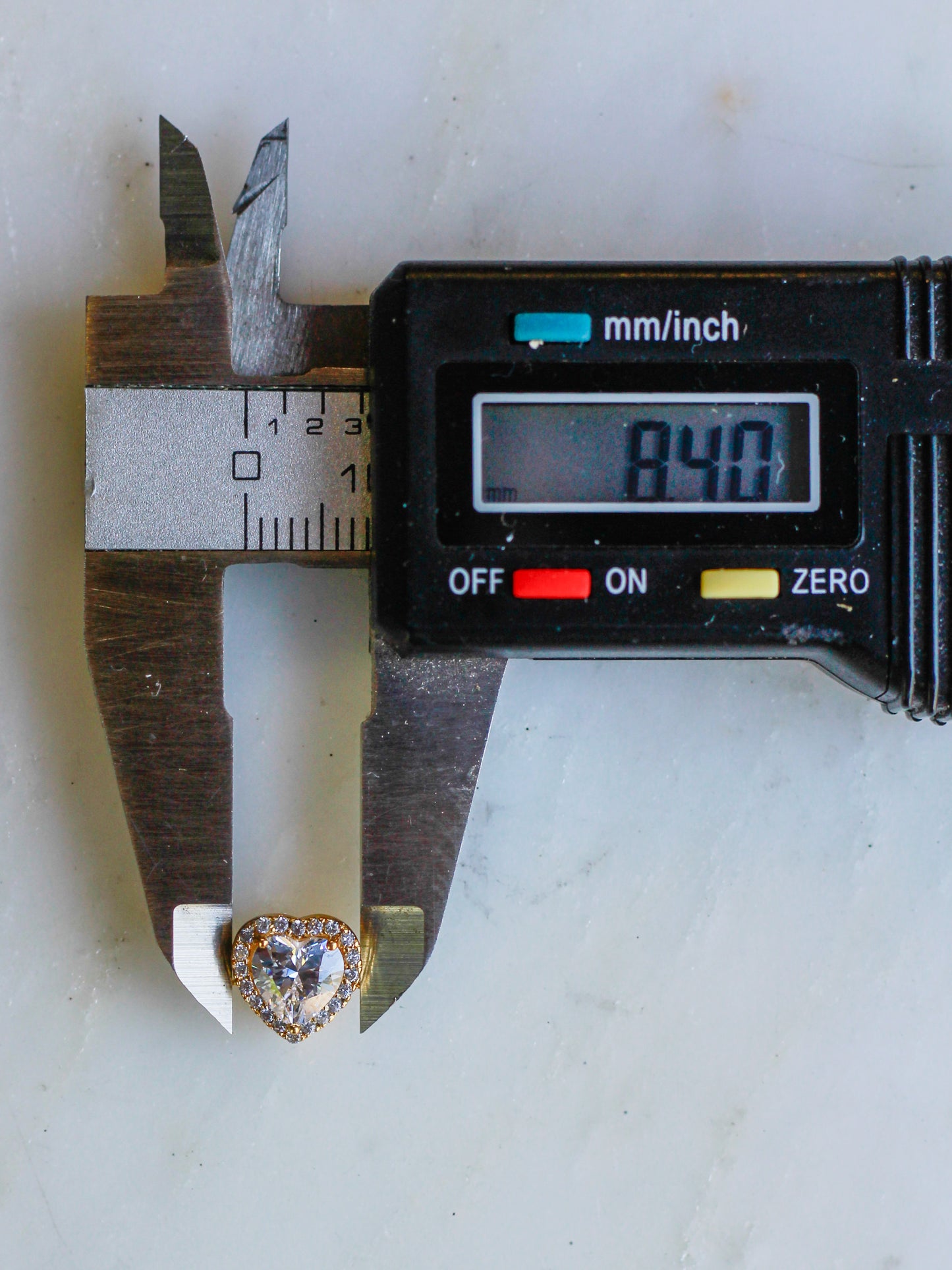 White CZ Heart Halo Connector, CN177