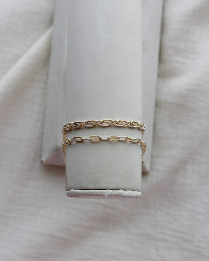 3.3mm Alternating Mixed Metal Scroll Chain, M268