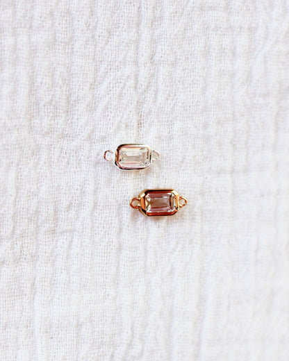 Emerald Cut CZ Connector, CN124