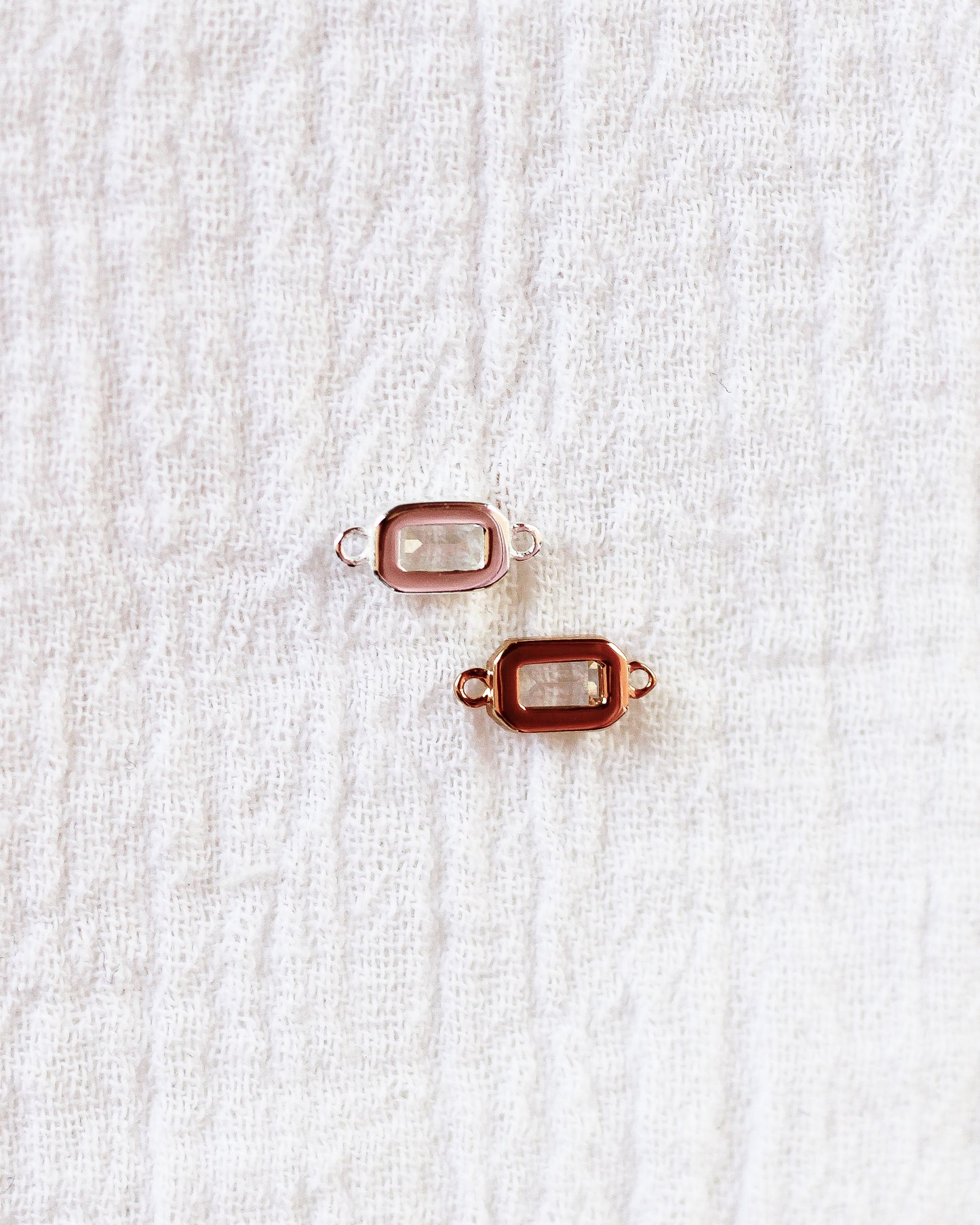 Emerald Cut CZ Connector, CN124