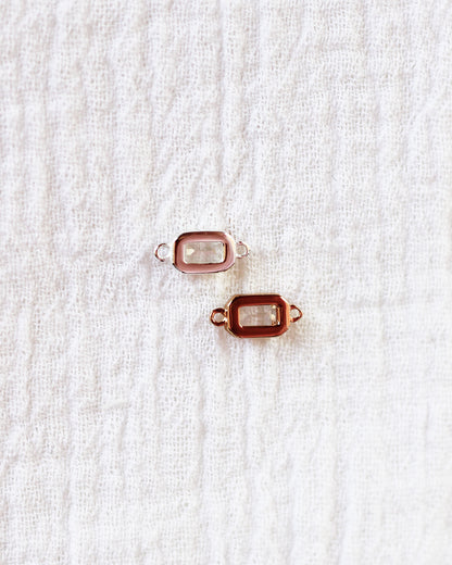 Emerald Cut CZ Connector, CN124