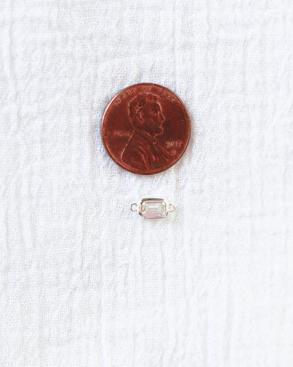 Emerald Cut CZ Connector, CN124