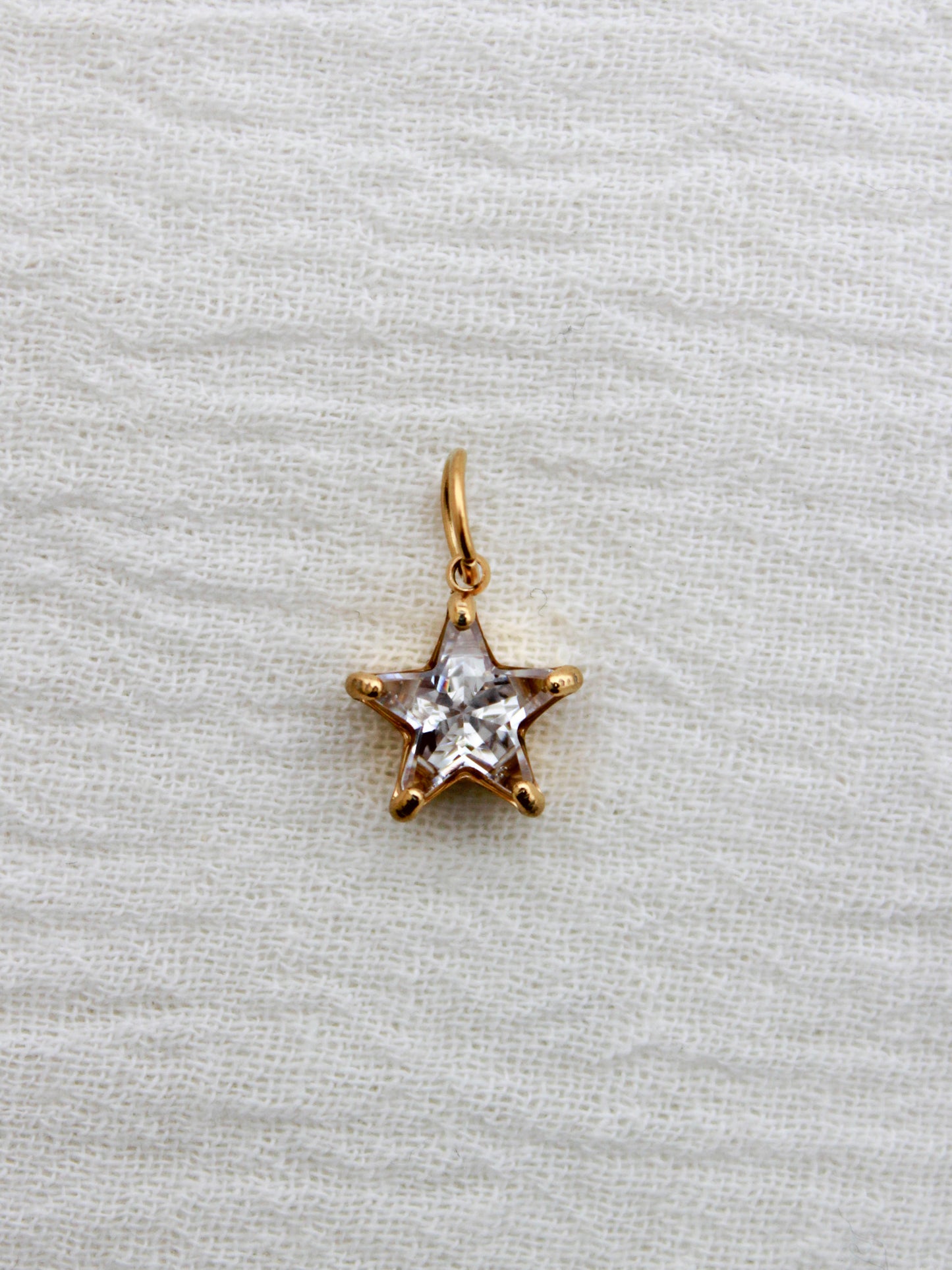 Star PVD Charm, White Zircon, CH321
