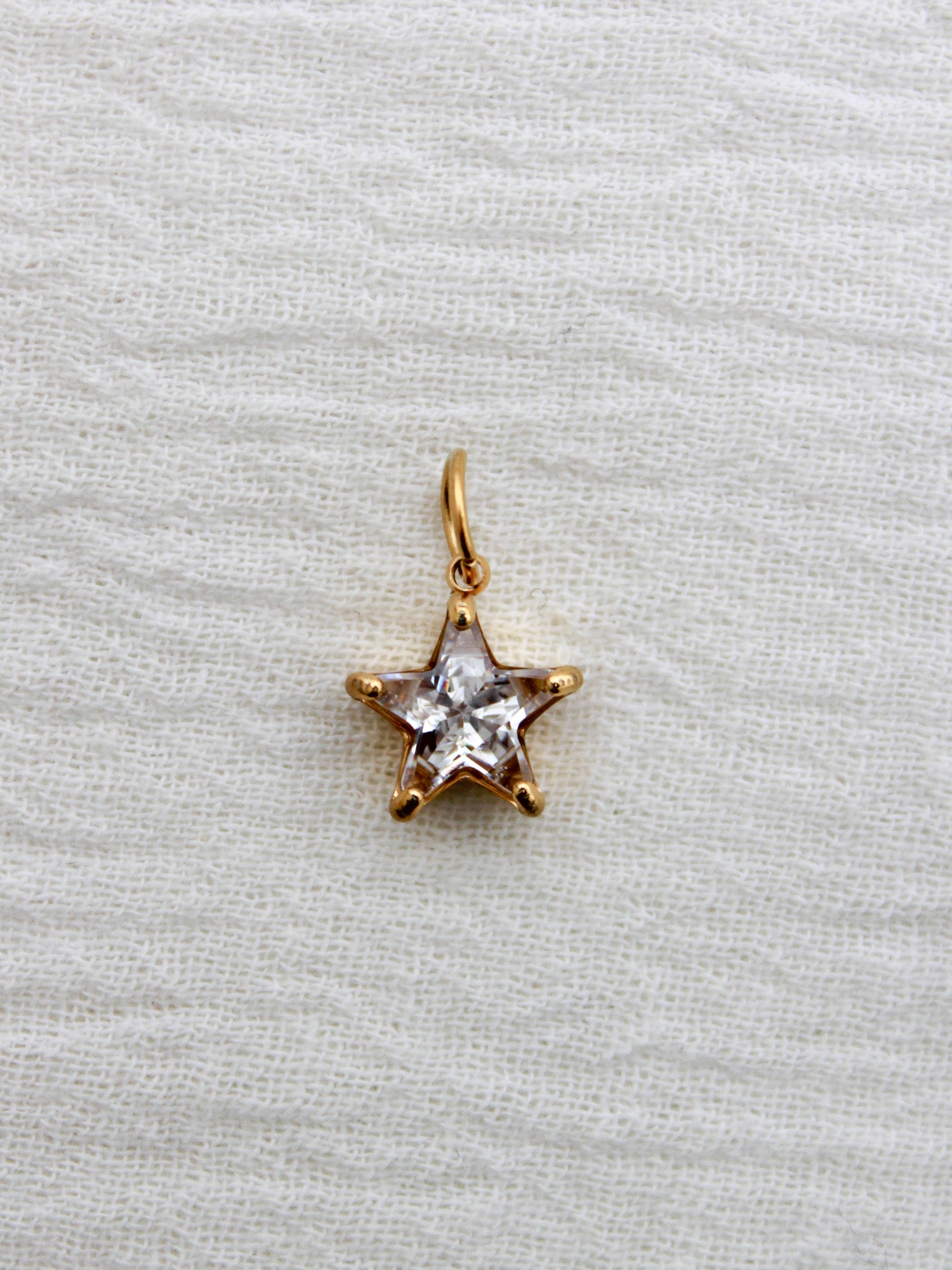 Star PVD Charm, White Zircon, CH321