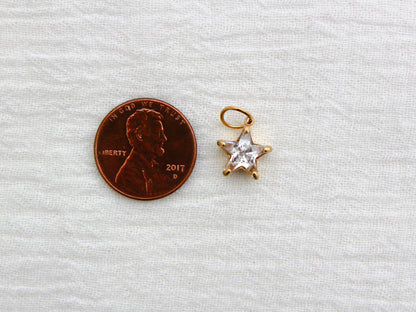 Star PVD Charm, White Zircon, CH321