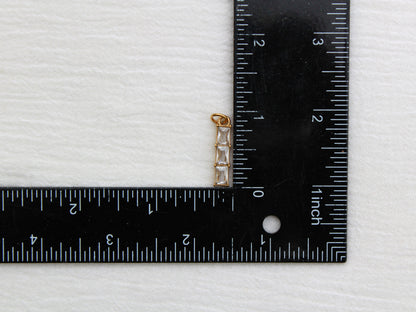 Triple Rectangle PVD Charm, white zircon, CH322