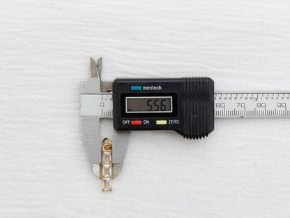Triple Rectangle PVD Charm, white zircon, CH322