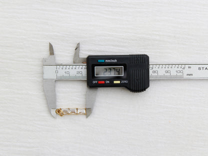 Triple Rectangle PVD Charm, white zircon, CH322