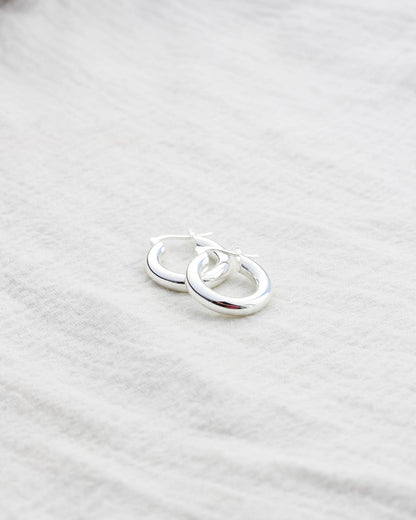 Chunky Sterling Silver Hoop Earrings, E18