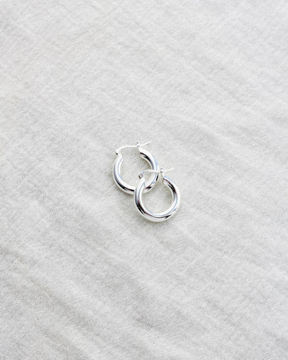 Chunky Sterling Silver Hoop Earrings, E18