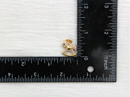 Rocking Horse PVD Charm, White Zircon, CH326
