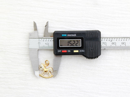 Rocking Horse PVD Charm, White Zircon, CH326