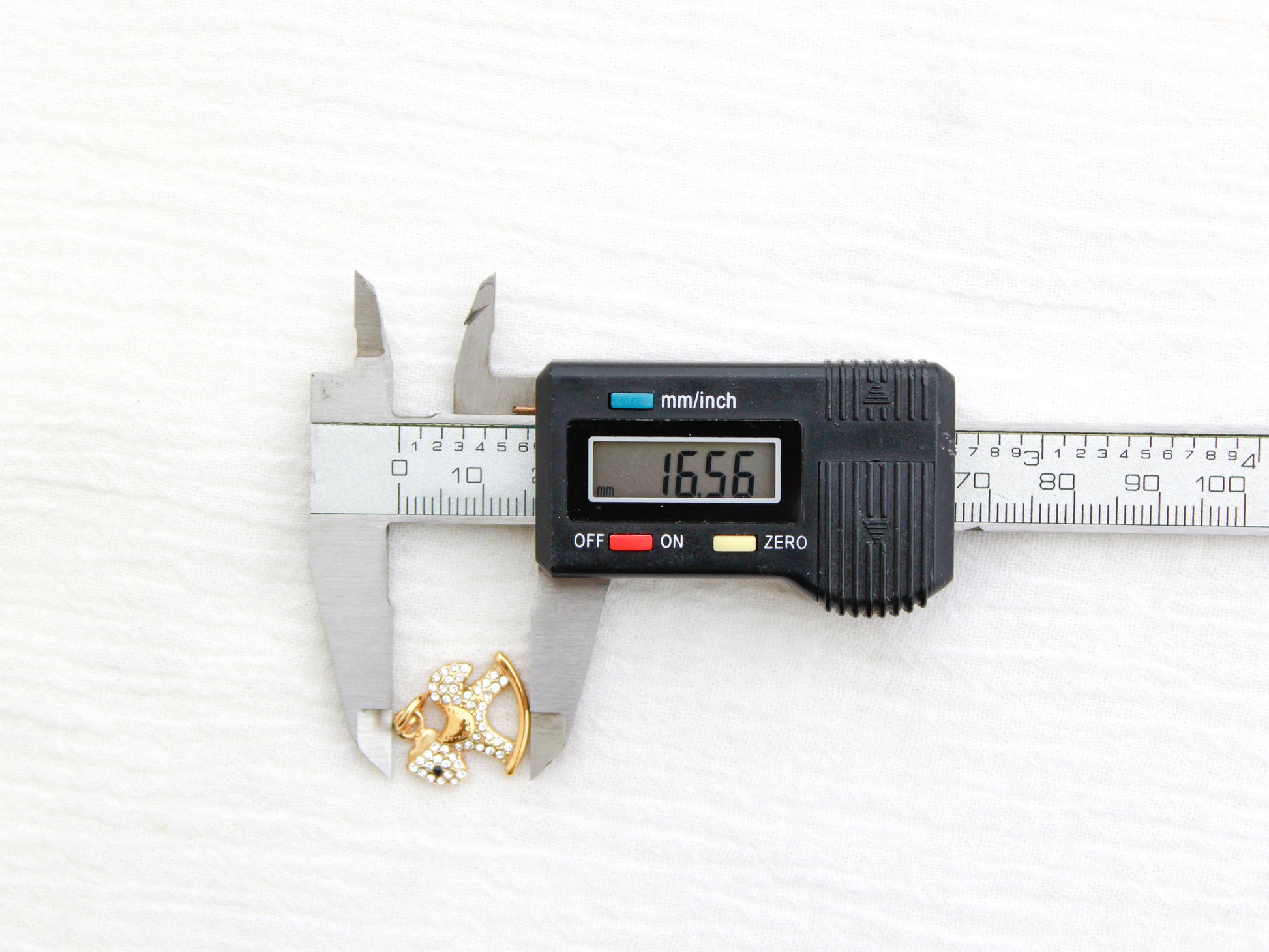 Rocking Horse PVD Charm, White Zircon, CH326