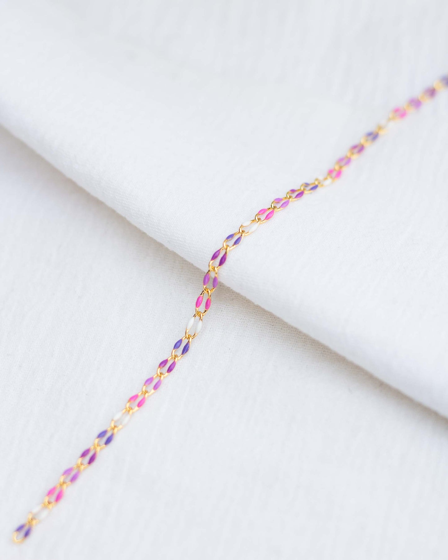 Pink and Purple Enamel Chain, GP138
