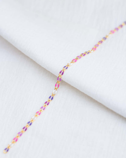 Pink and Purple Enamel Chain, GP138